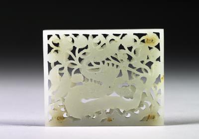 图片[3]-One ornament from a belt set with dragons, fish, and flowers, Ming dynasty (1368-1644)-China Archive